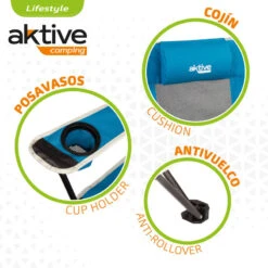 Chaise Longue Pliante De Camping Aktive -Magasin De Matériel De Pêche chaise longue pliante de camping aktive 3