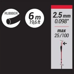 ELASTIQUE PLEIN 2,5 MM 6M -Magasin De Matériel De Pêche elastique plein 25 mm 6m 2