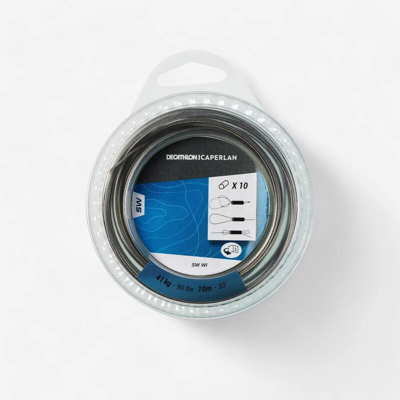 FIL D'ACIER TRESSÉ GAINÉ 10M 41KG PÊCHE EN MER 1 FIL D'ACIER TRESSÉ GAINÉ 10M 41KG PÊCHE EN MER