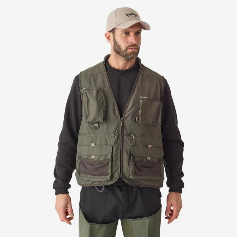 GILET De Pêche 500 Kaki 1 GILET De Pêche 500 Kaki