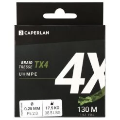 TRESSE PECHE AUX LEURRES TX4 KAKI 130M -Magasin De Matériel De Pêche tresse peche aux leurres tx4 kaki 130m 2